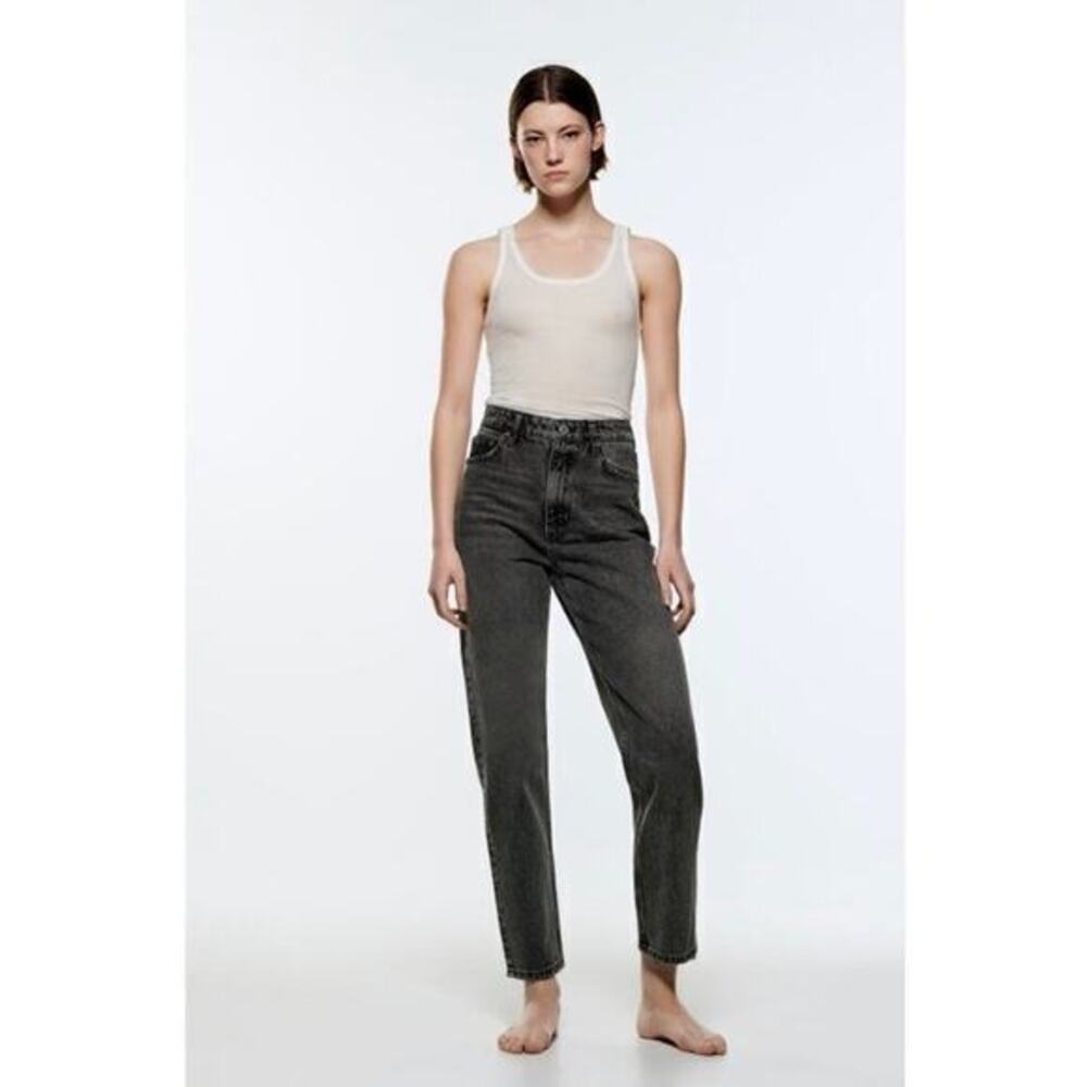 Zara The ‘90S Mom Fit Jeans in Gray‎ Marl Size 4